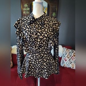 Sweet Rain Size Small Black and Ivory animal print